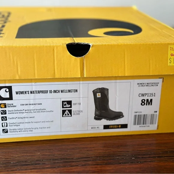 Women’s Black Carhartt 10” Wellington Work Boots - Picture 10 of 10